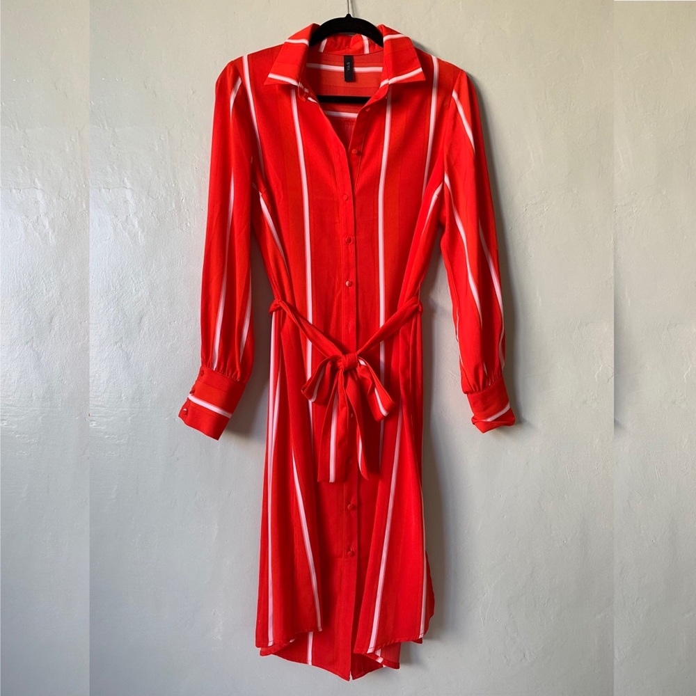 Y.A.S red striped shirt dress